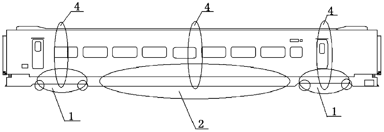 Noise source identifying and testing method for high speed train