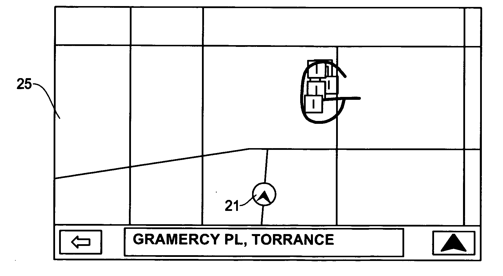 Method and apparatus for navigation system for selecting icons and application area by hand drawing on map image