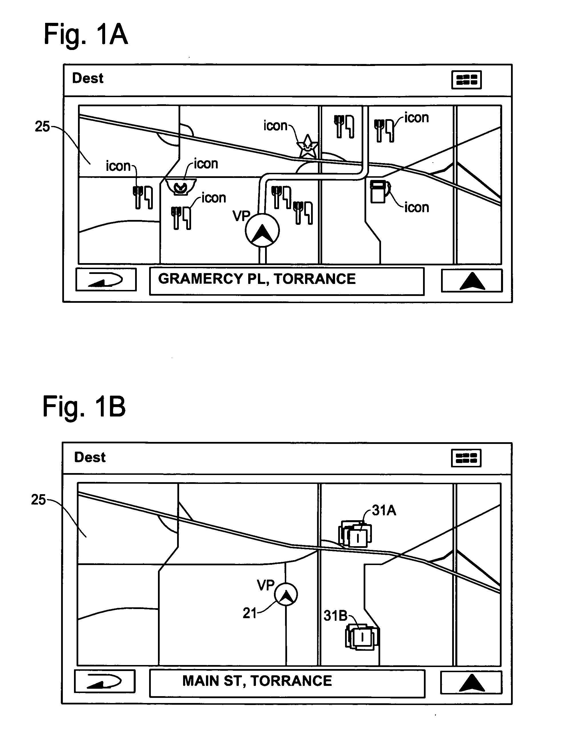 Method and apparatus for navigation system for selecting icons and application area by hand drawing on map image