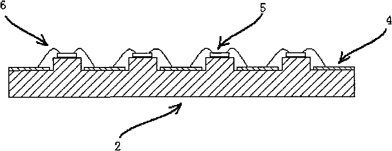 Packaging substrate structure for LED and production method thereof