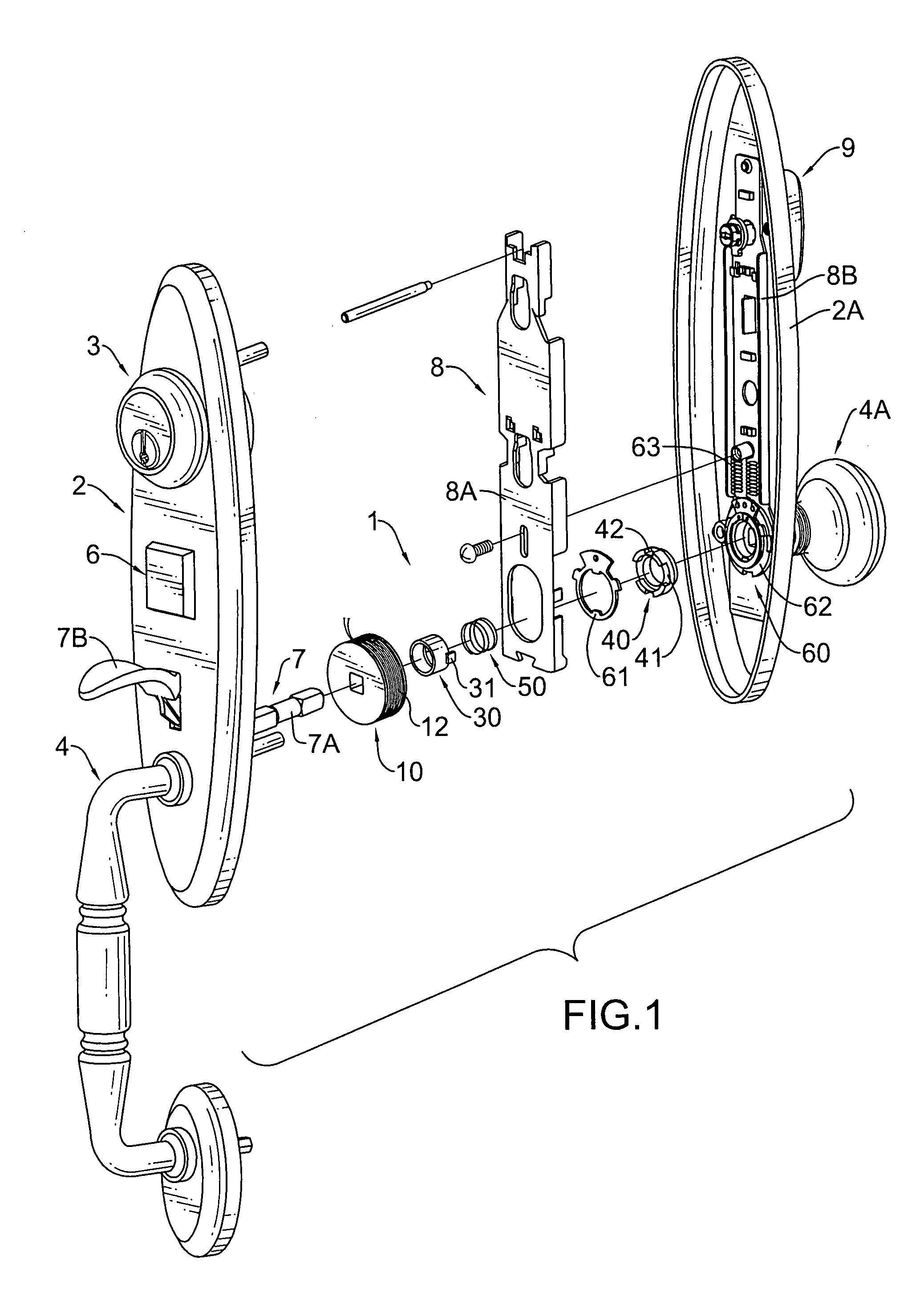 Transmission device for a door lock