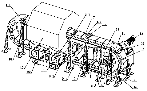 Superconducting magnetic separation method for realizing continuous ore feeding and separation by using swivel structure