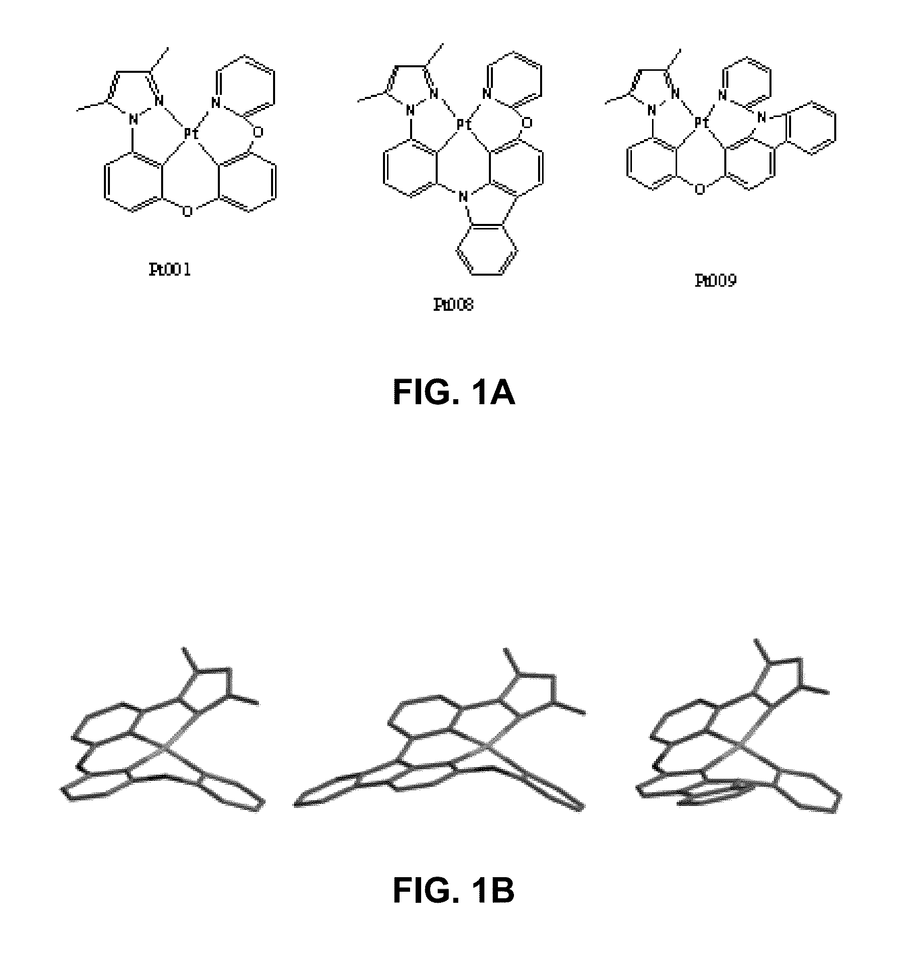 Four Coordinated Platinum and Palladium Complexes with Geometrically Distorted Charge Transfer State and Their Applications in Light Emitting Devices