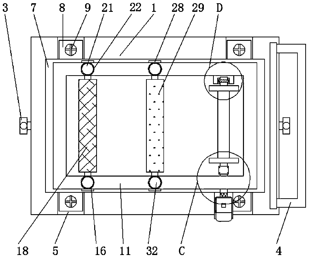 Hydraulic power station rubber pipe collecting device facilitating tensioning degree adjustment