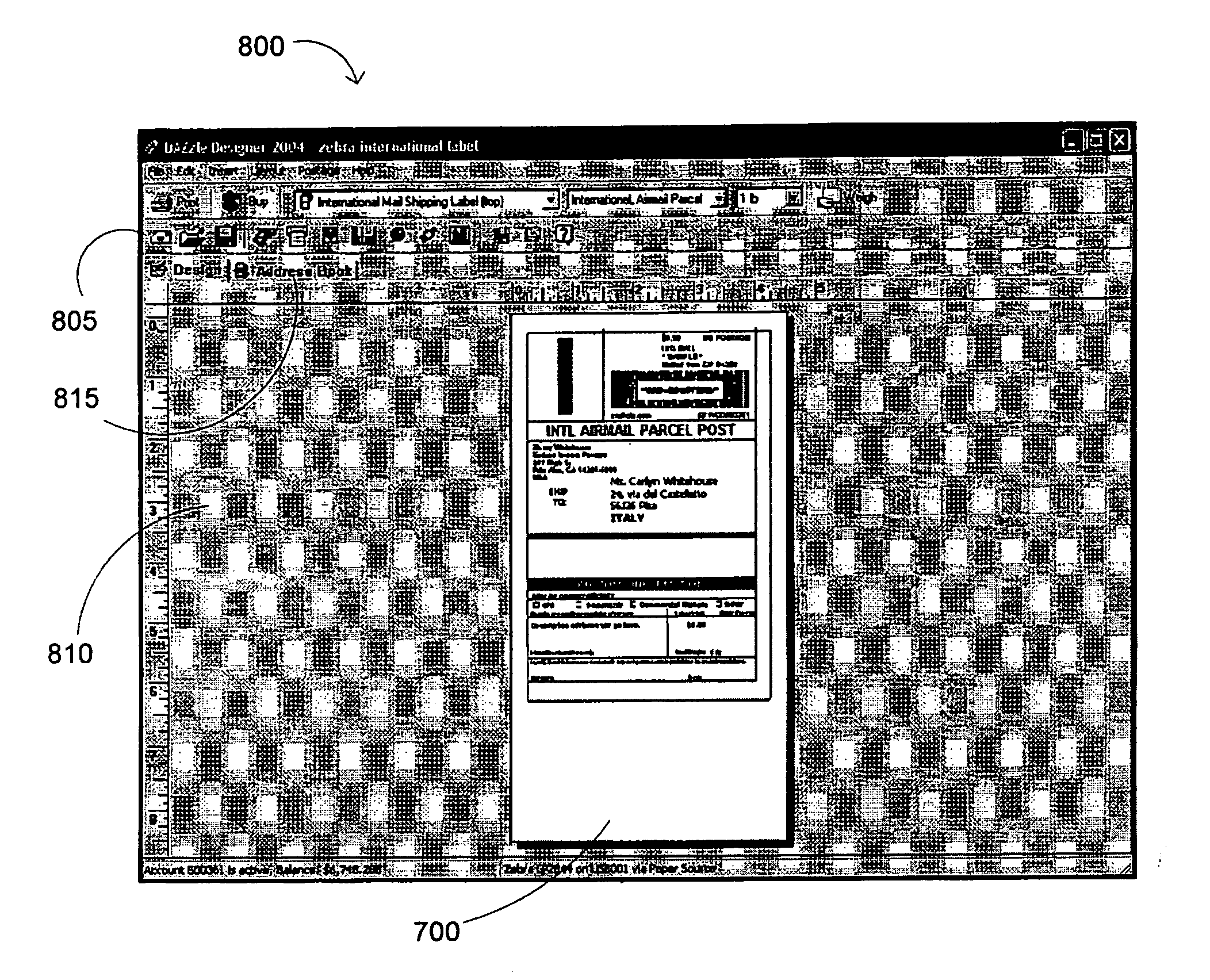 Integrated shipping lable and customs form