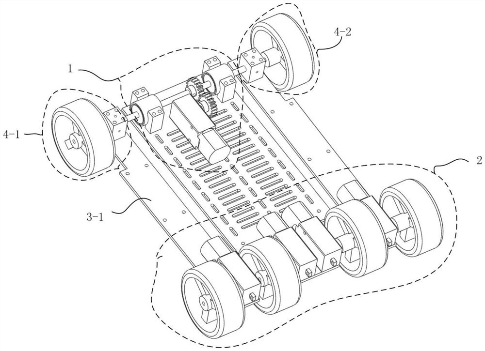 Foldable and reconfigurable variable-wheel-track all-terrain trolley and control method of foldable and reconfigurable variable-wheel-track all-terrain trolley