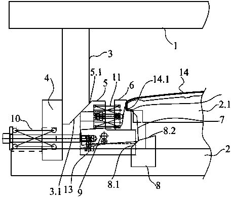 Rotary angle-wrapping forming stamping die