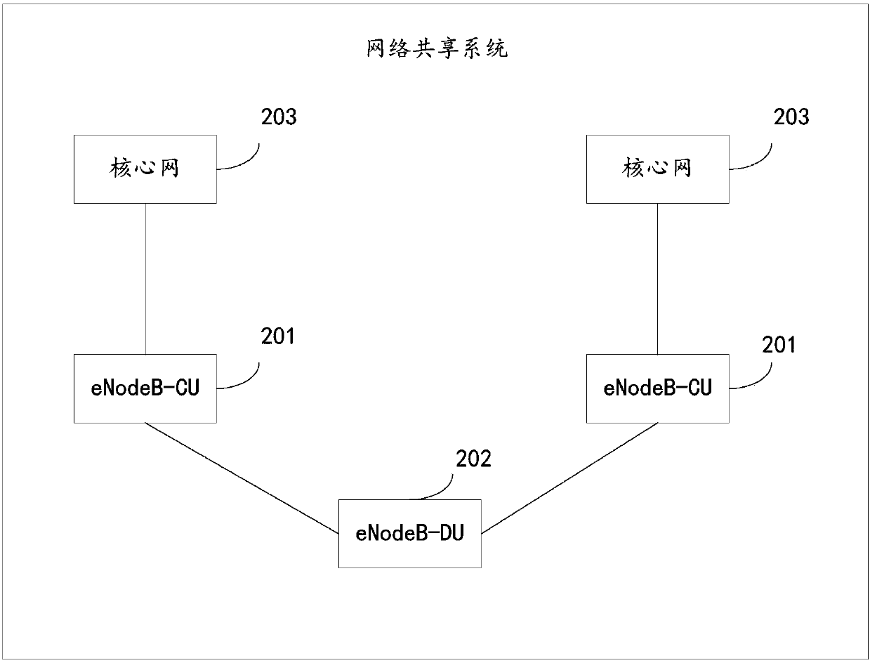 Network shared systems, network connection method and access method for user equipment