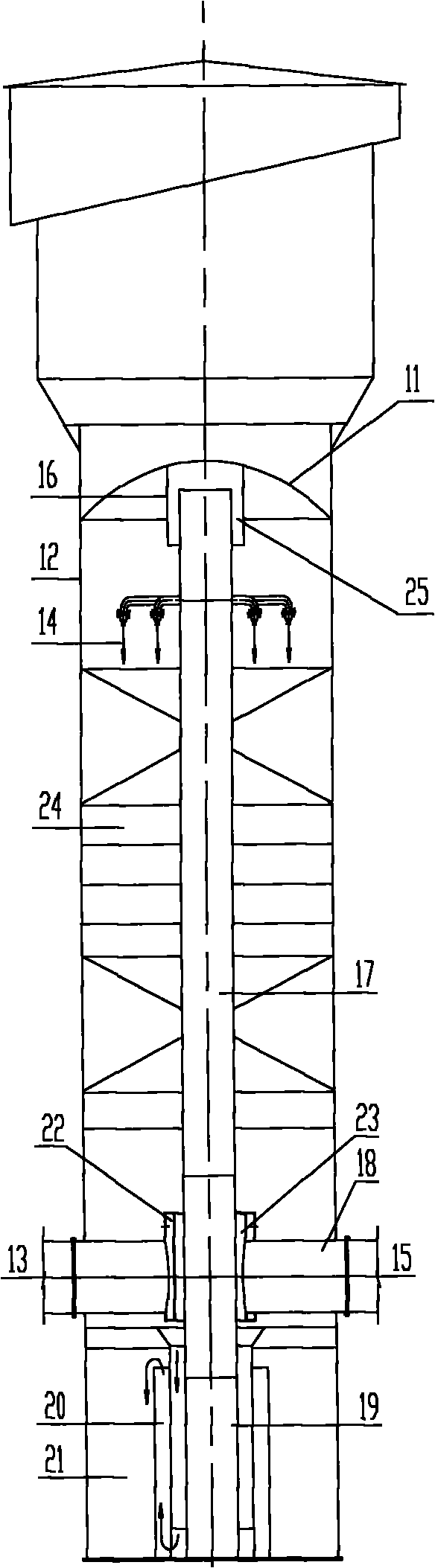 Desulfurizing tower for gas desulfuration by using liquid phase catalytic oxidation