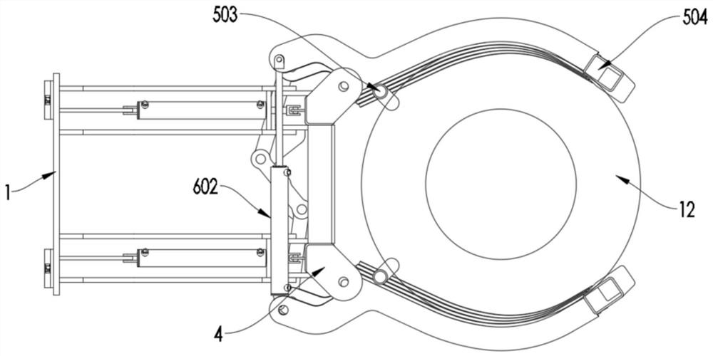 A tipping tire clamp