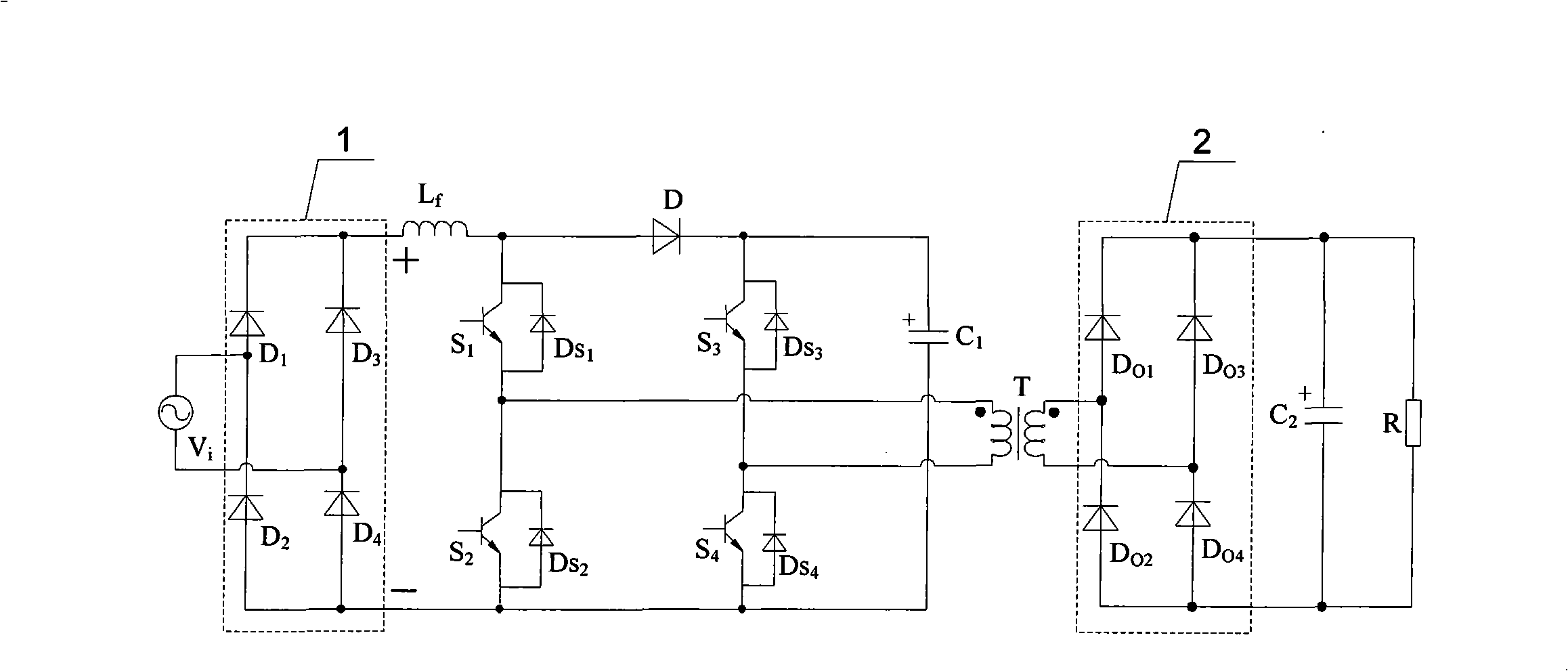 Passive clamping single-phase single-grade bridge type power factor correcting convertor and control method thereof