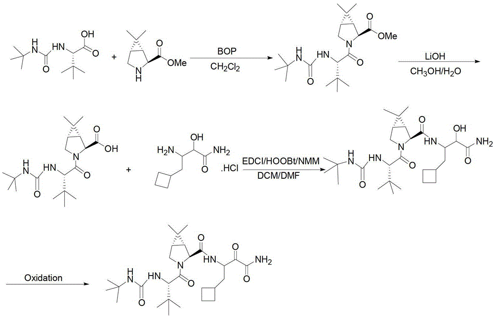 Intermediate III of anti-hepatitis C drug boceprevir and its preparation method and application