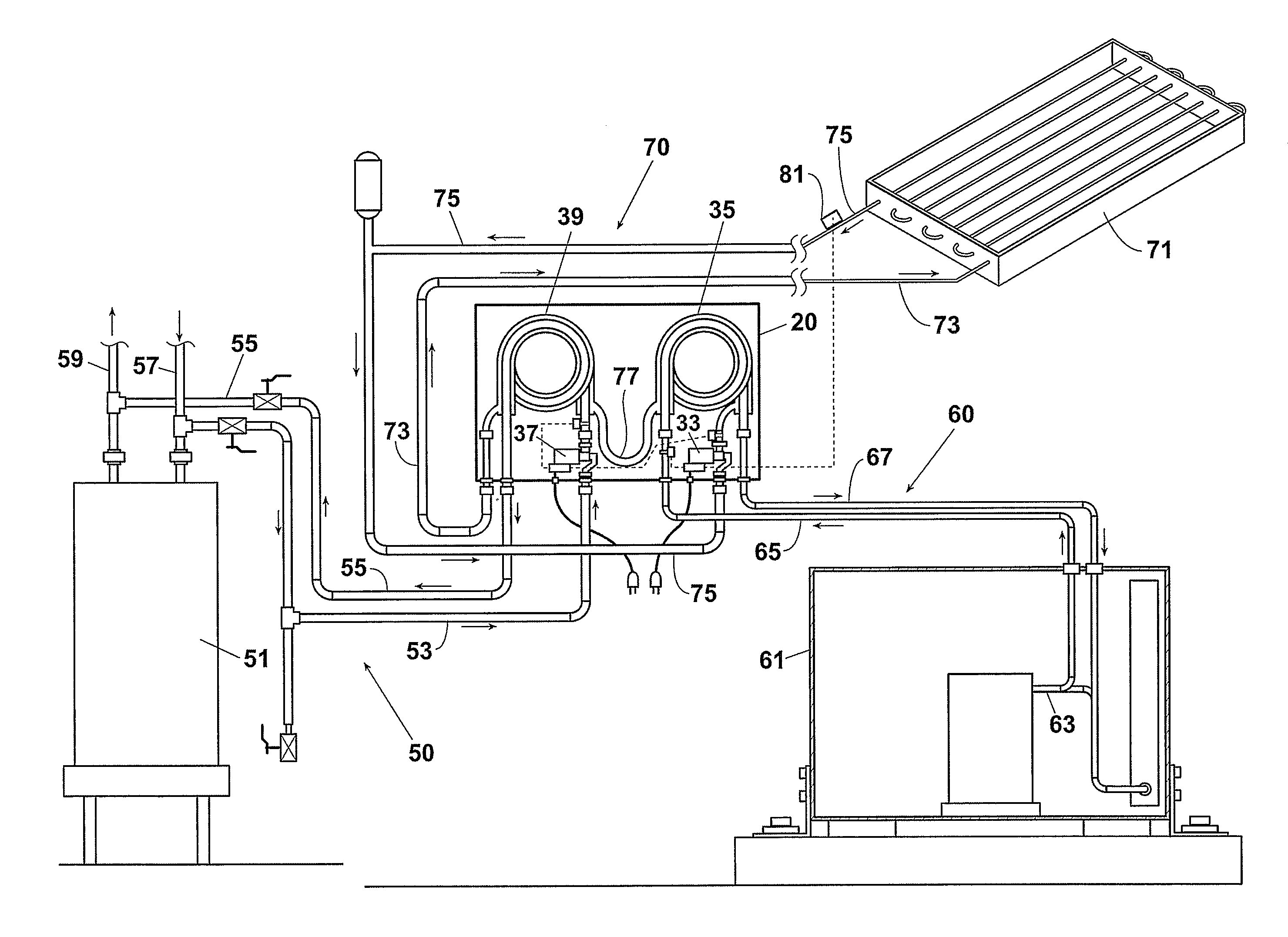 Solar hot water and recovery system