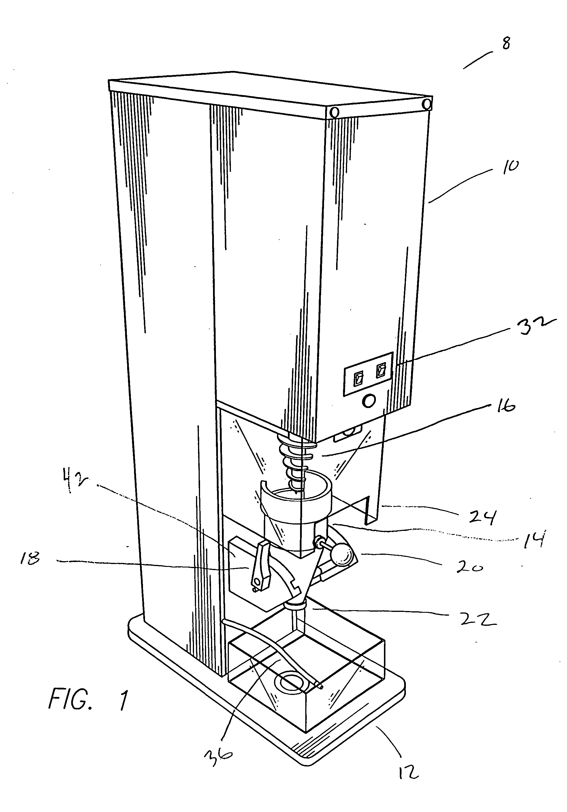 Frozen dessert dispensing machine