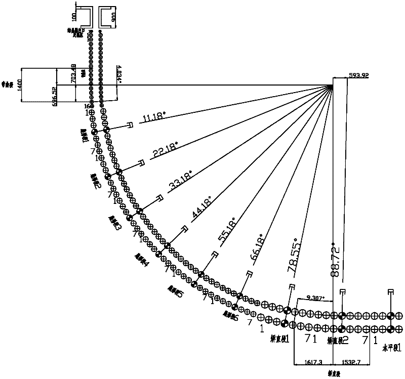 Coordinate computing method for continuous bending roller rows and straightening section roller rows of slab casting machine