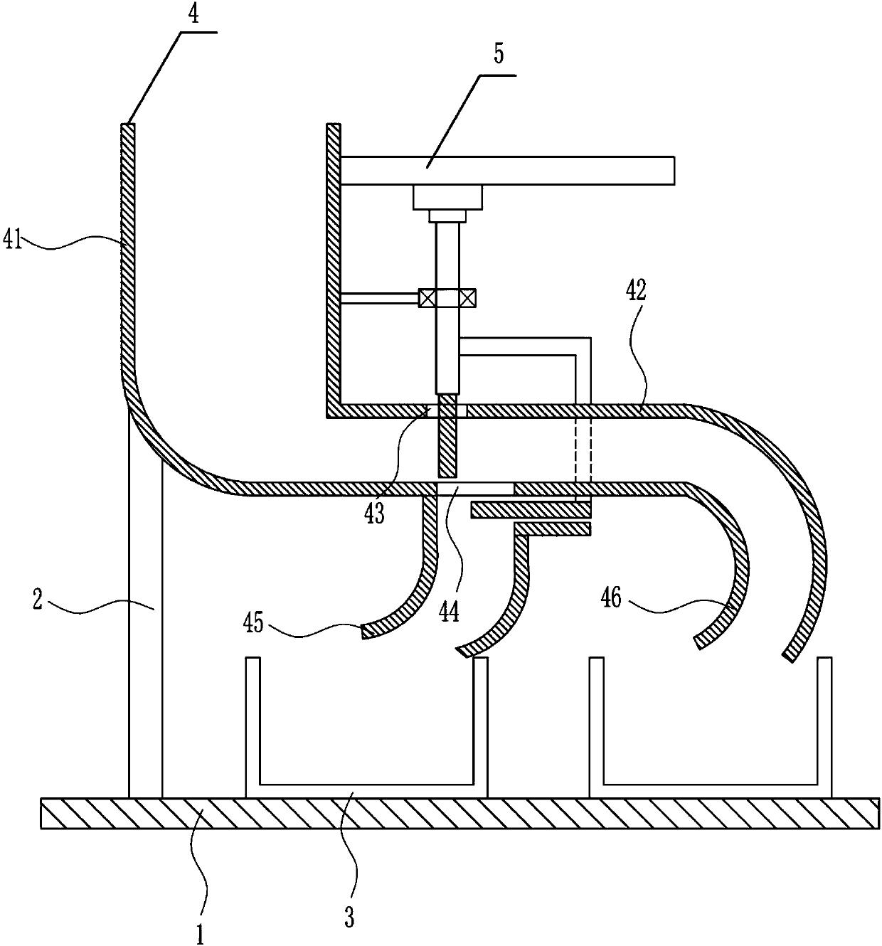 Large and small cargo separating device for truck unloading