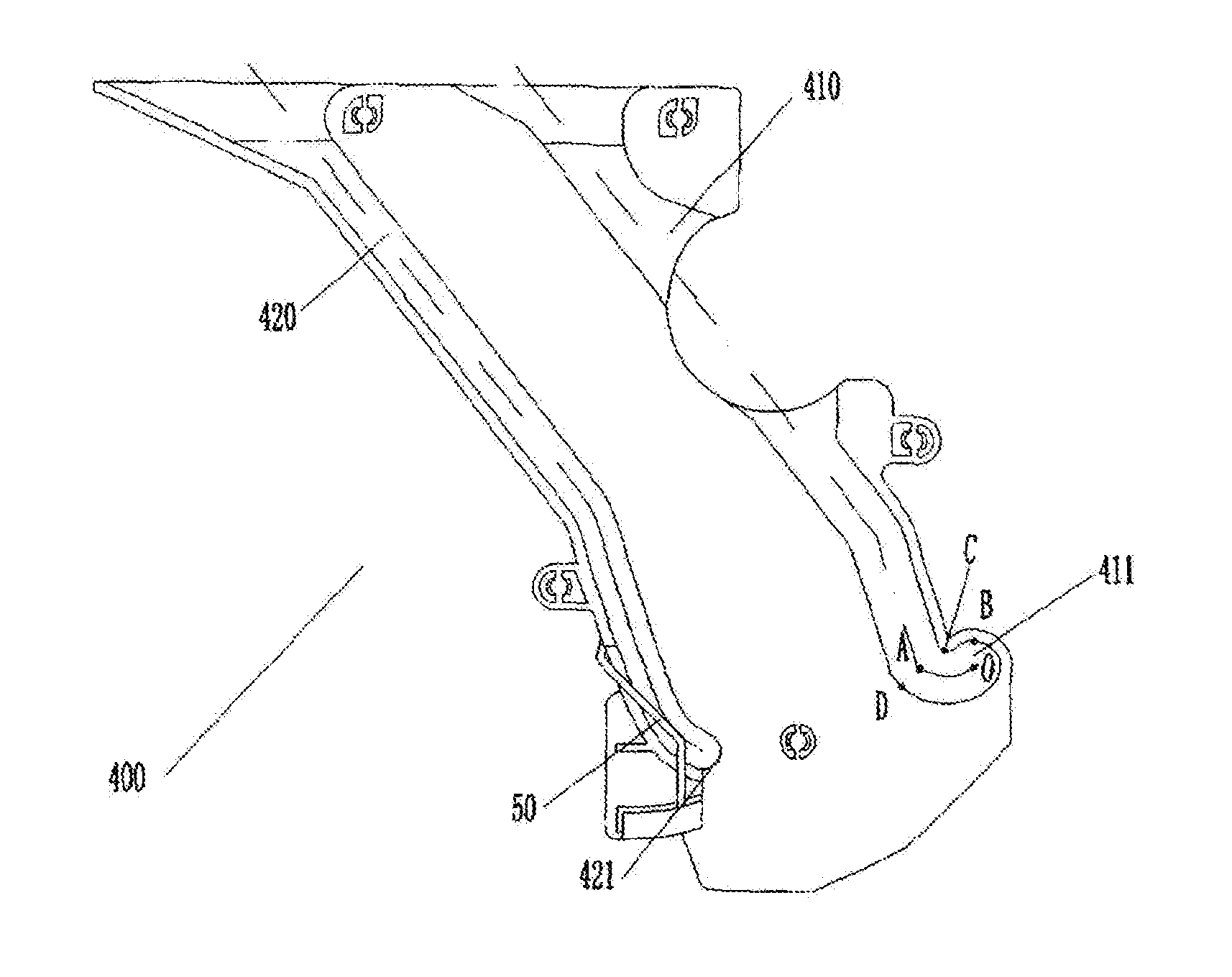 Image forming device, process cartridge engaged with the same and method for firmly positioning process cartridge in image forming device