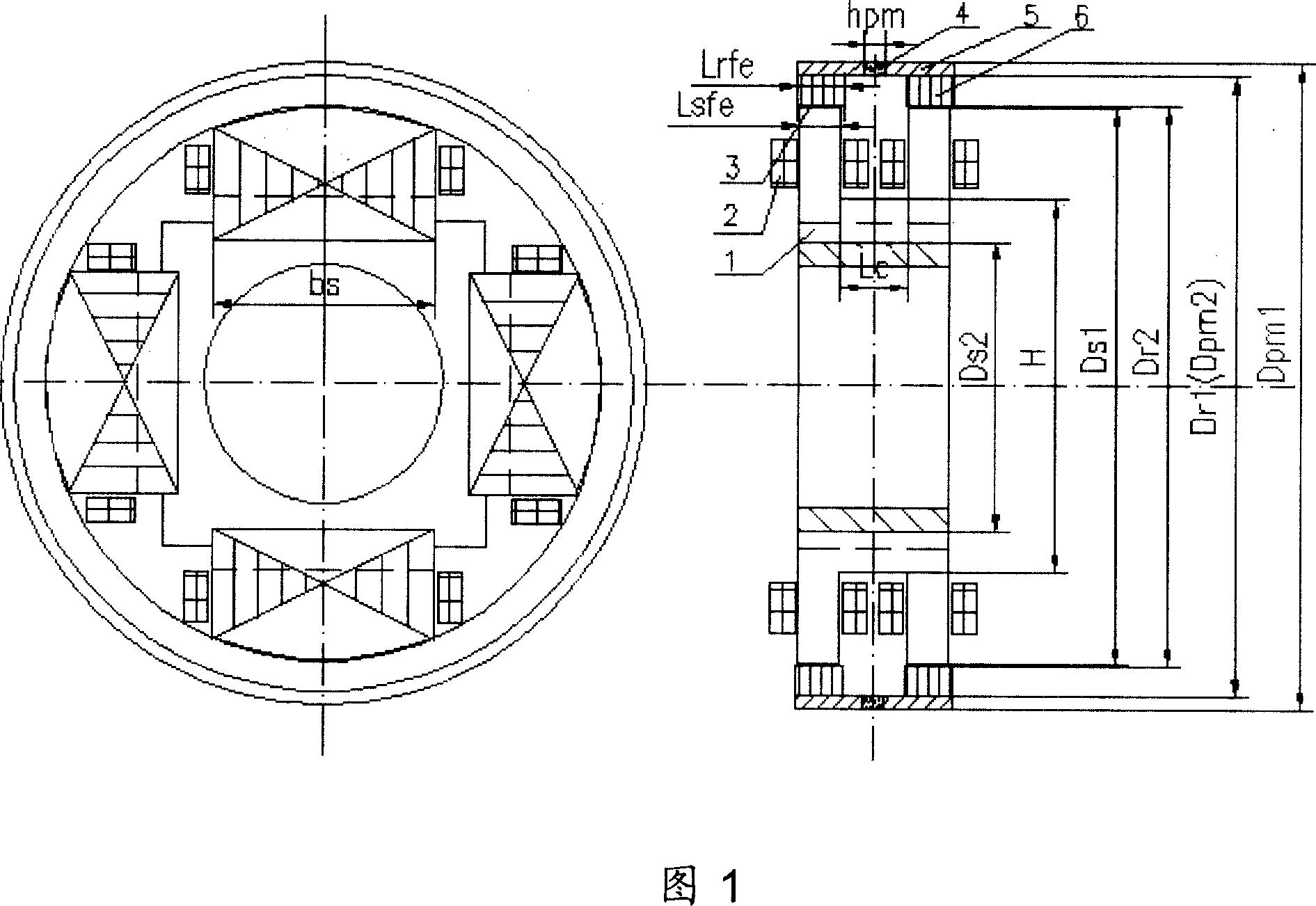 Design method for permanent magnet bias outer rotor radial magnetic bearing