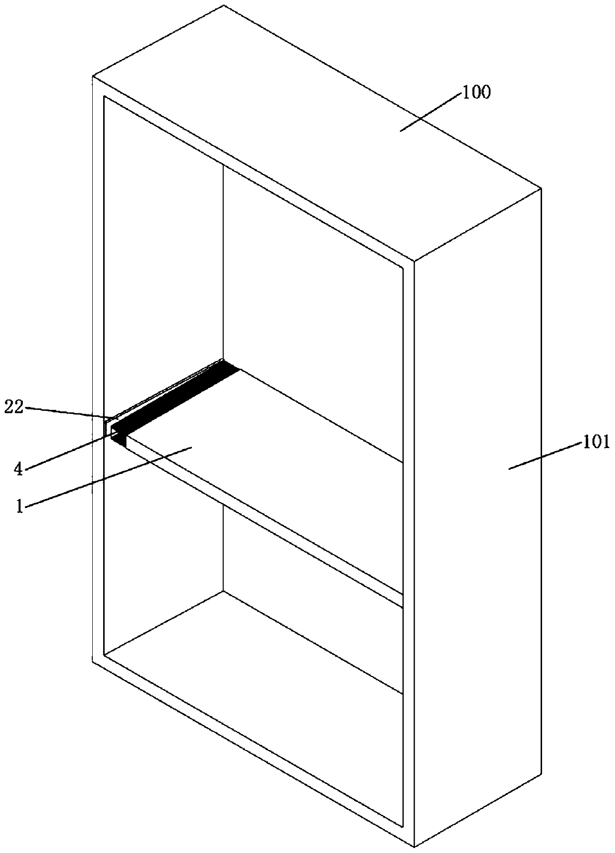 Installation structure for cabinet laminates and cabinet