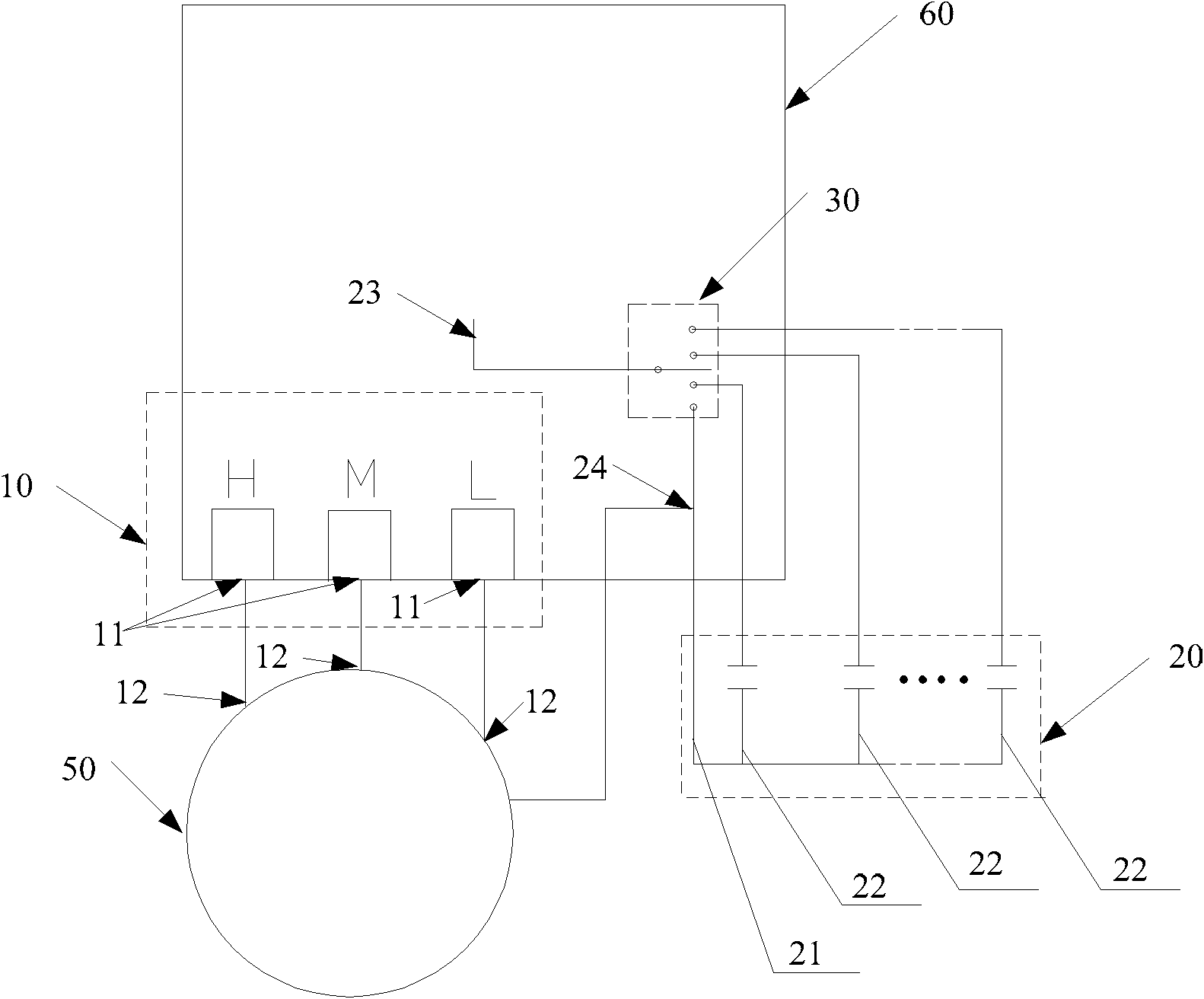 Air conditioner, alternating current motor and speed adjusting device thereof