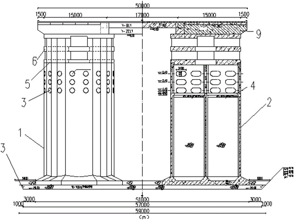 Two-way cross-shaped transparent combination type system