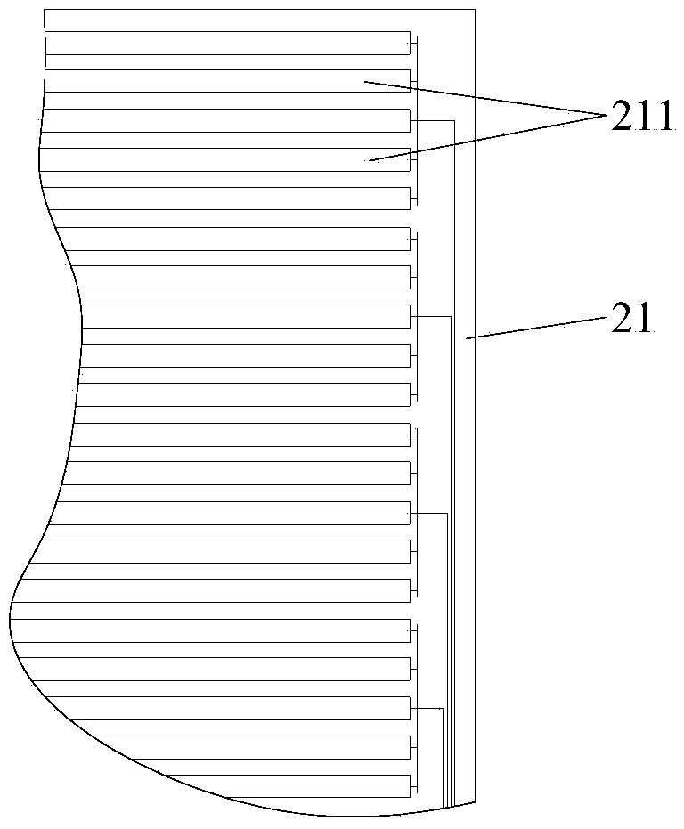 Capacitive touch screen of post double-layer single-sided metal electrode array