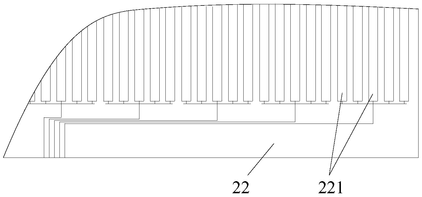 Capacitive touch screen of post double-layer single-sided metal electrode array