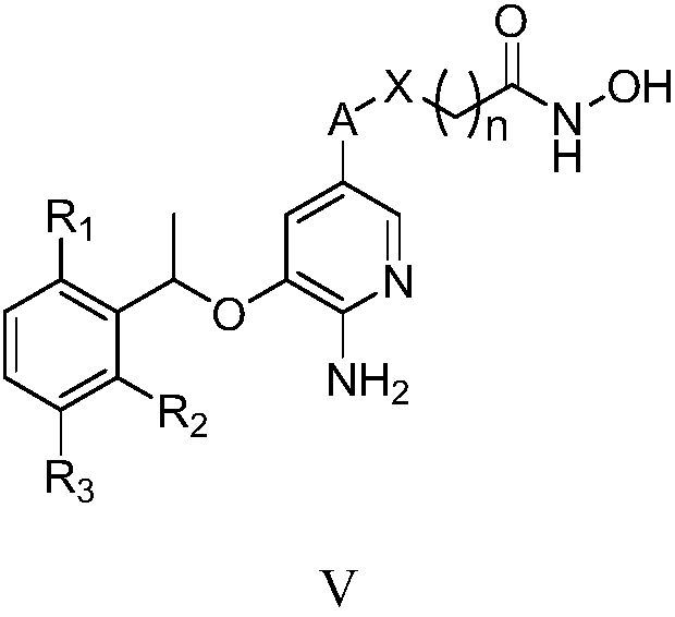 Aminopyridine derivative containing hydroxamic acid fragment as well as application thereof to anti-tumor aspect