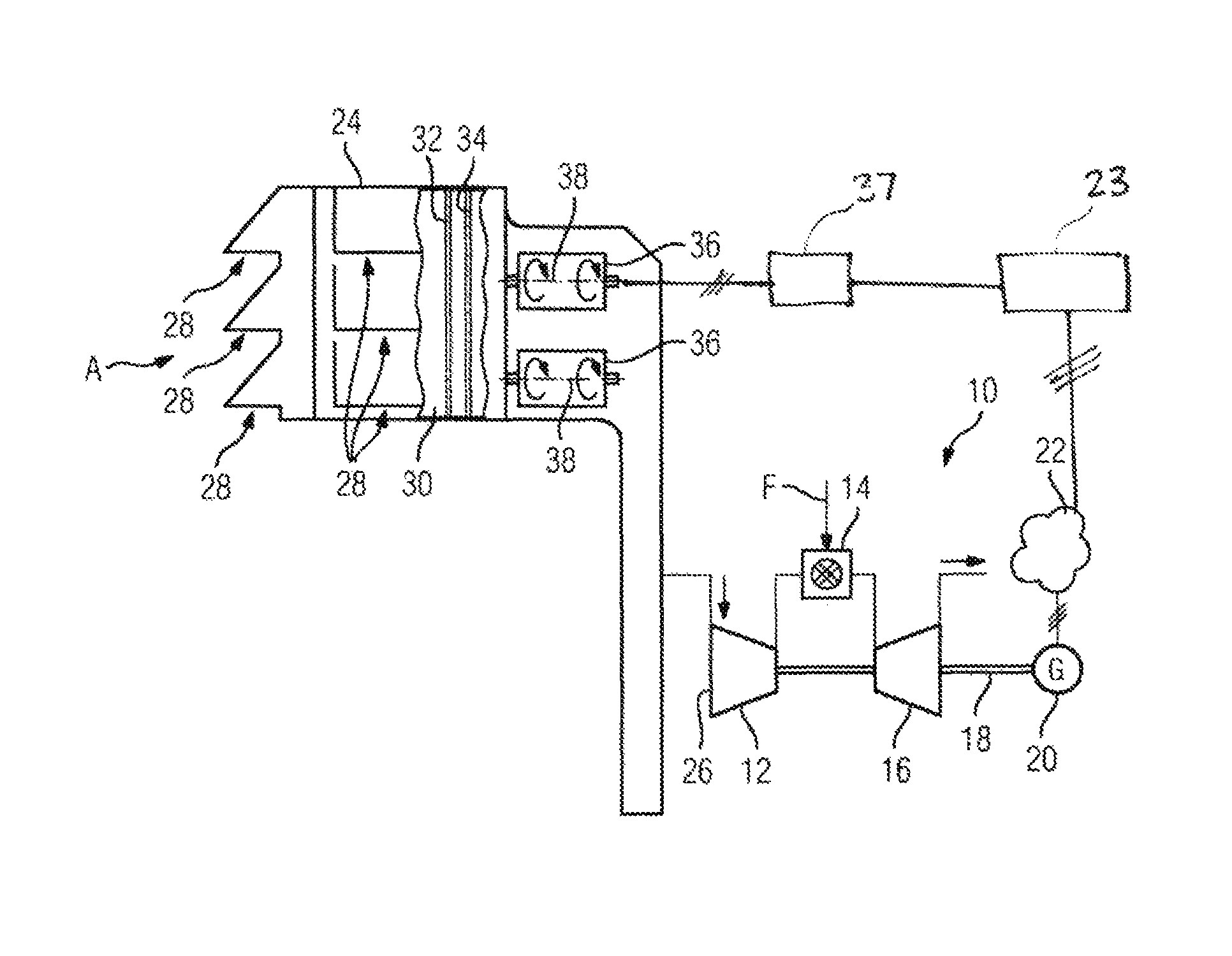 Method for operating a static gas turbine, and intake duct for intake air of a gas turbine