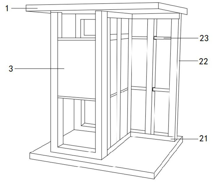 Light steel keel partition wall structure teaching aid