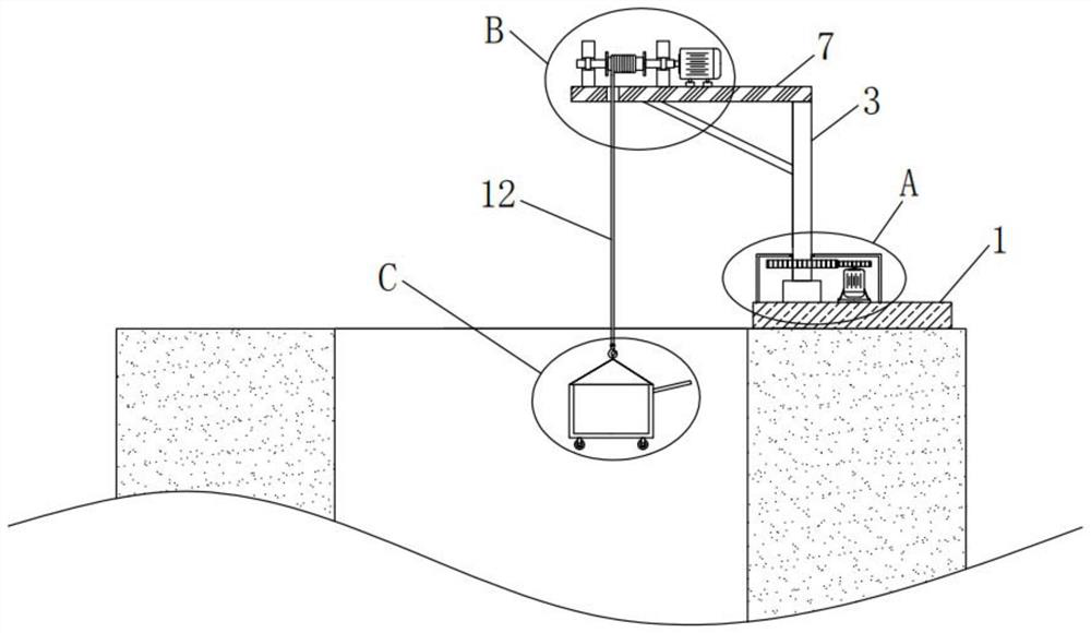 Vertical earth taking equipment for deep foundation pit earth