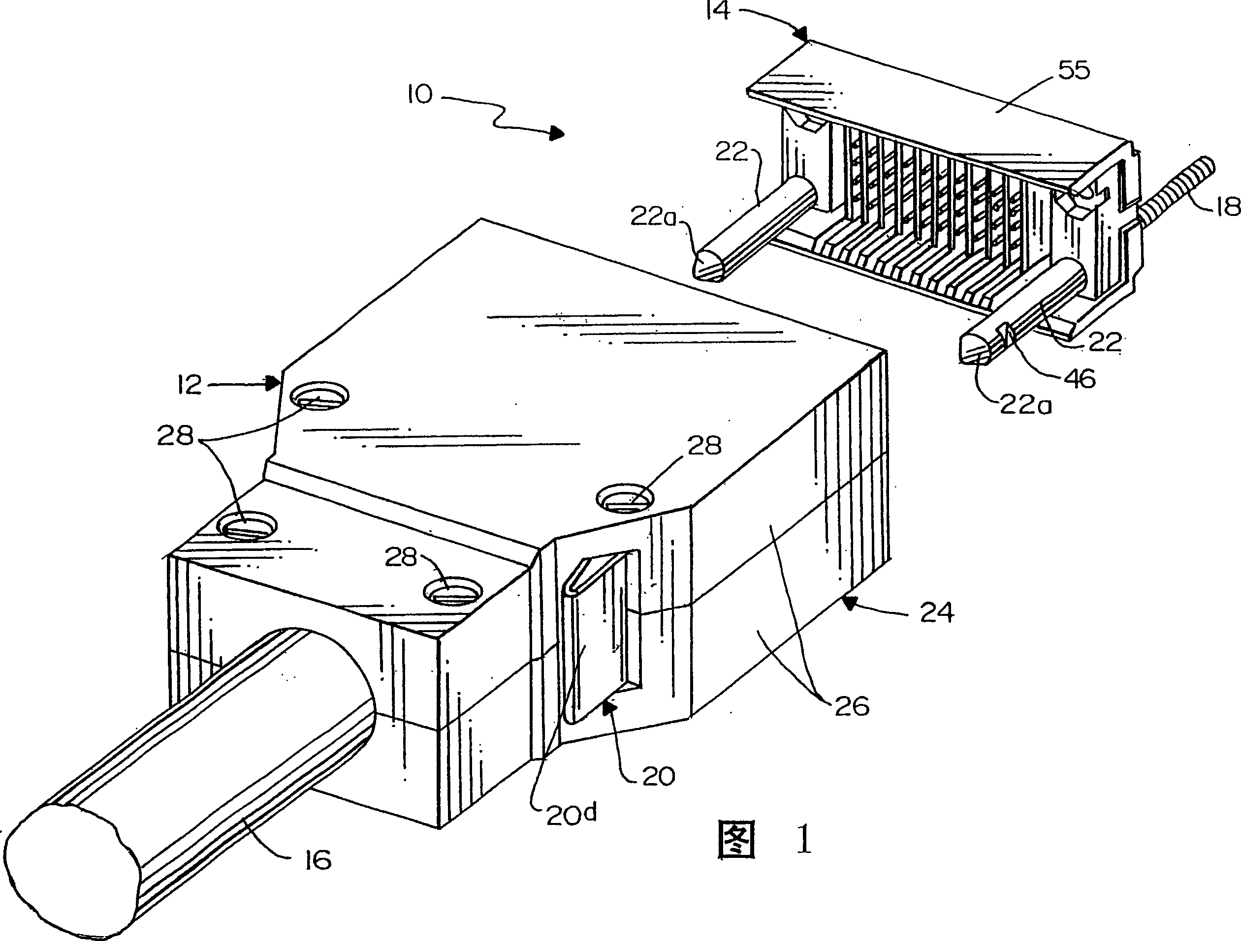 Electric connertor module with guide pin locking system