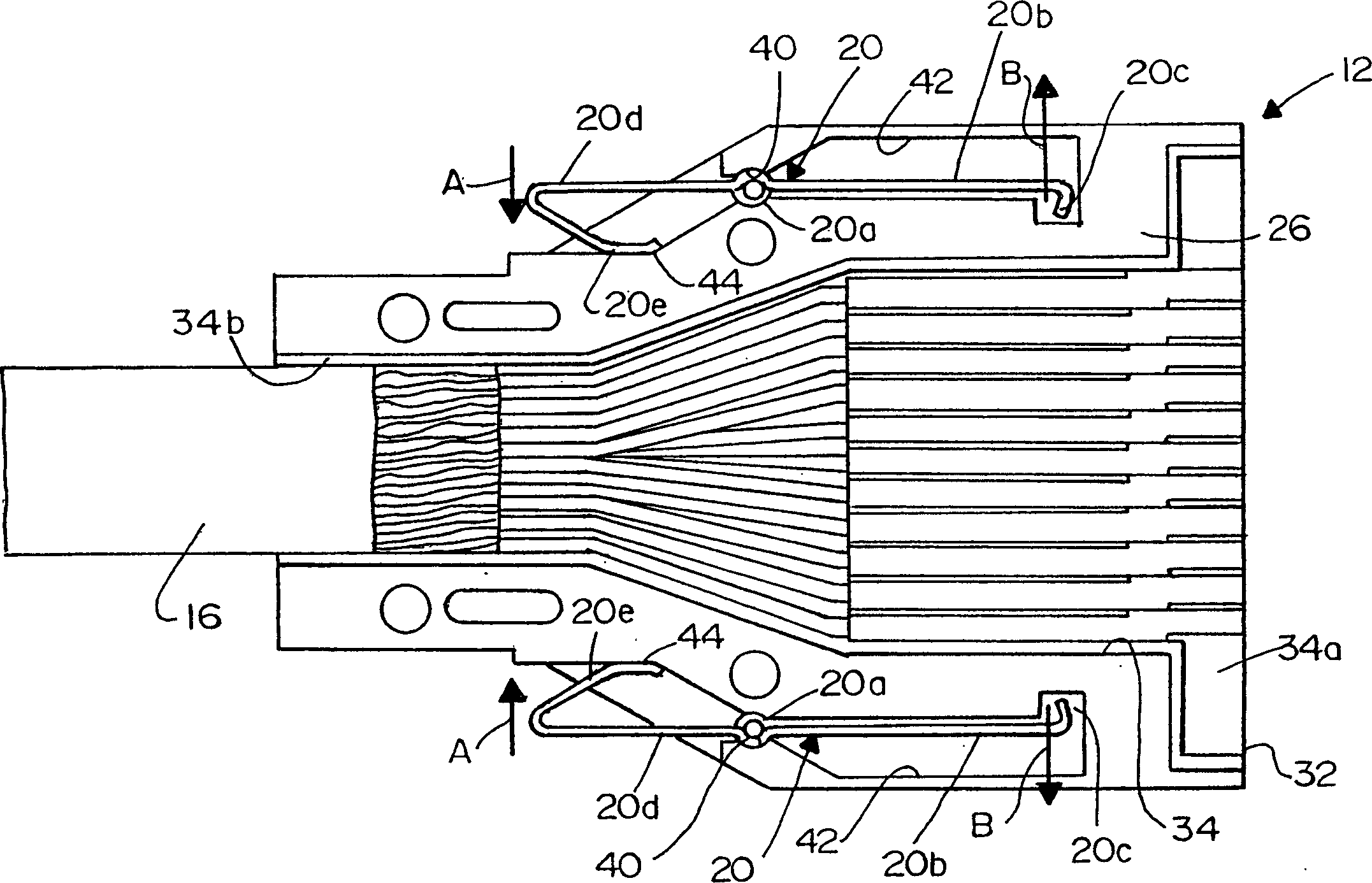 Electric connertor module with guide pin locking system