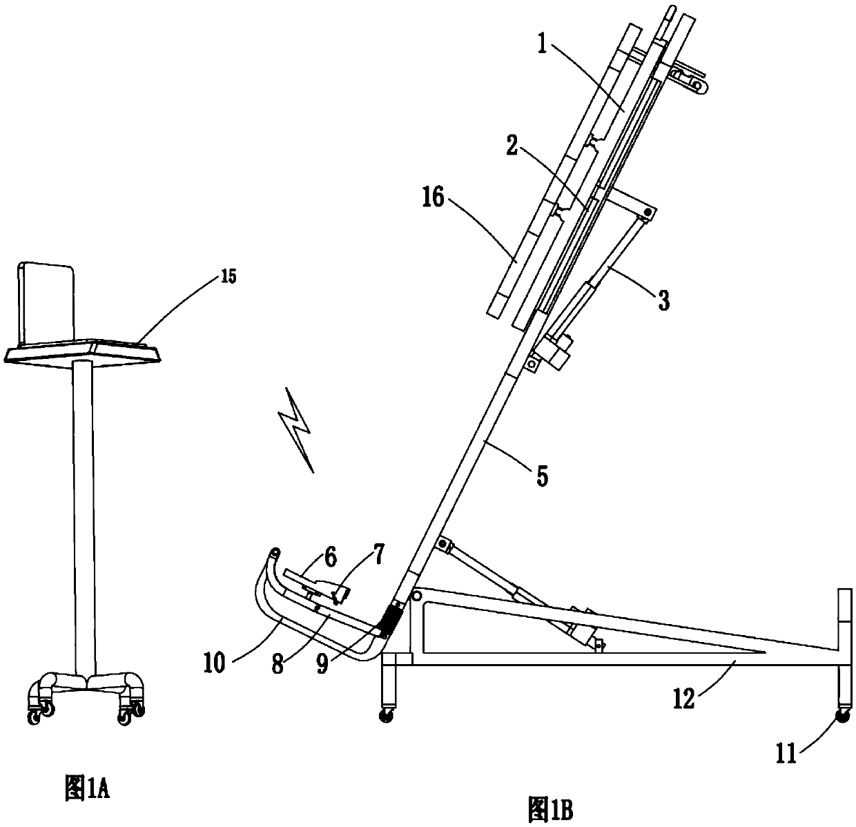 Adjustable balance standing bed with standing posture warning function