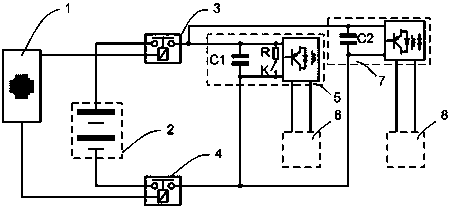 High-voltage system circuit of new energy vehicle