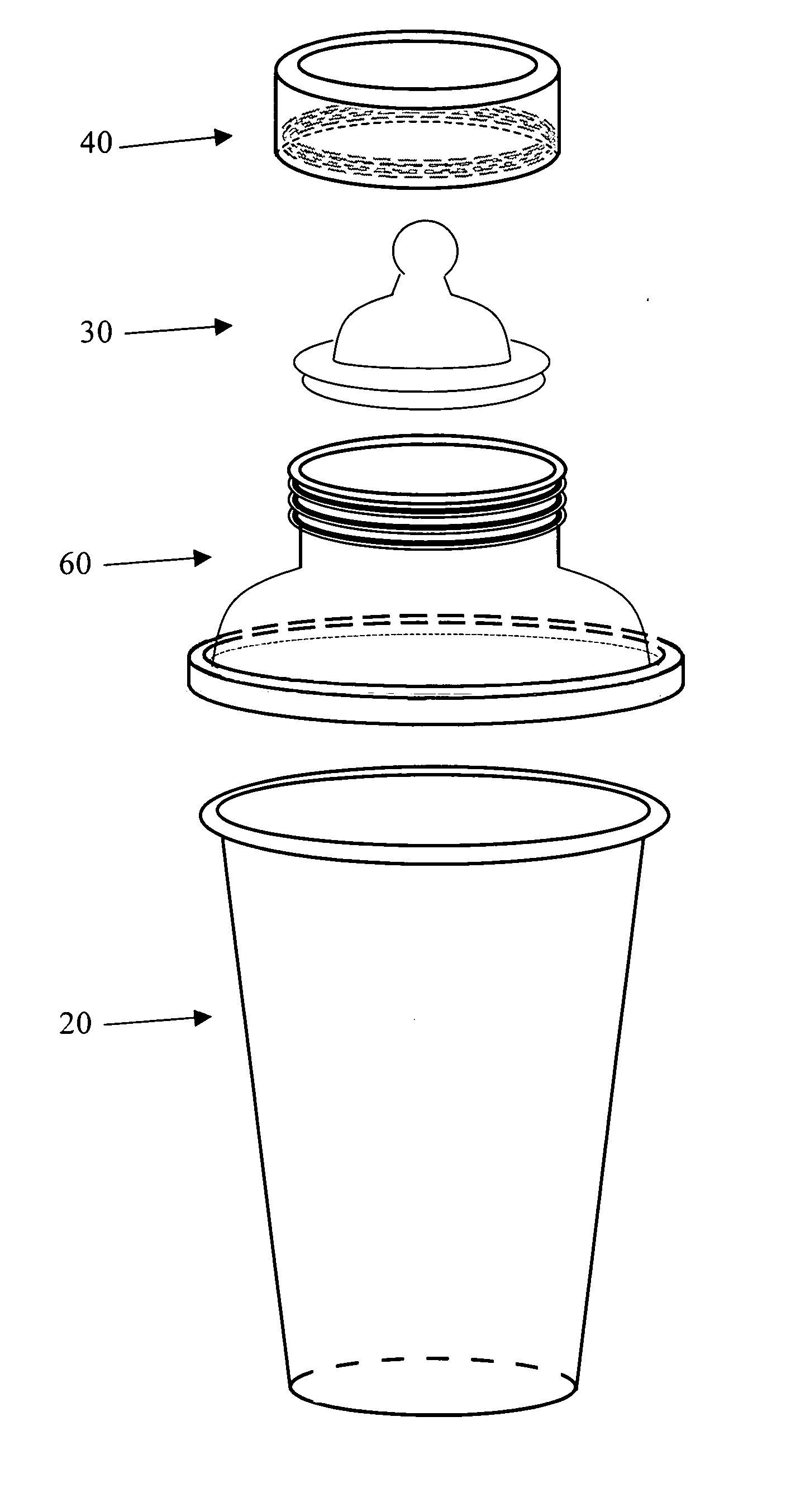 Disposable containers for prepare, storage and serving infant formula