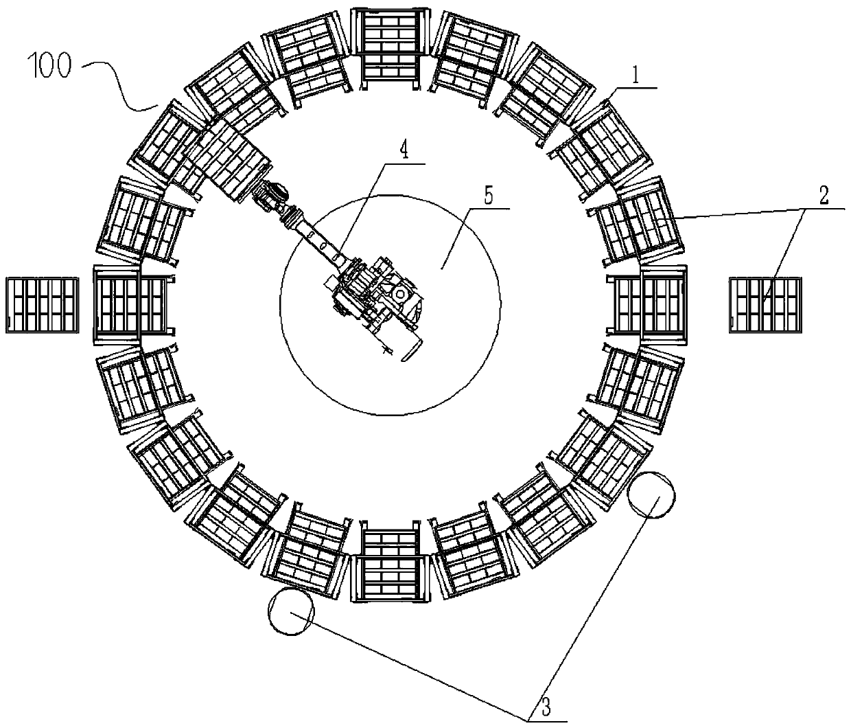 Circular goods shelf temporary storage system