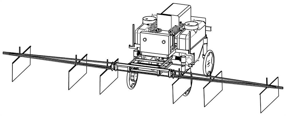 Strip-shaped composite planting high-ground-clearance zoning boom sprayer