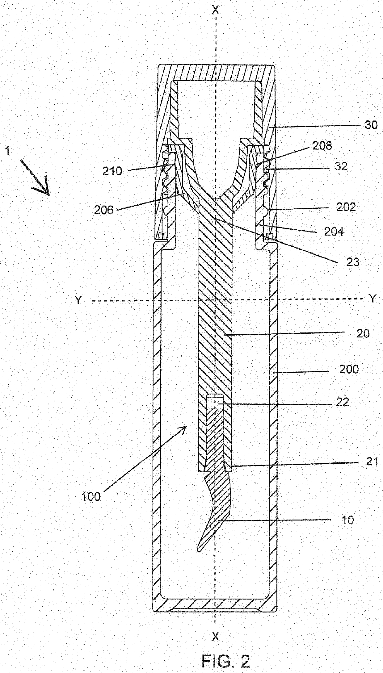 Cosmetic applicator with flexible and rigid portions