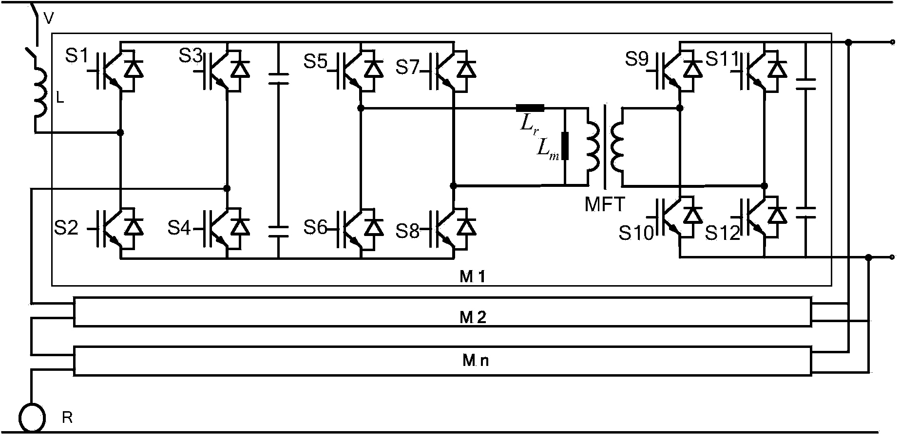 Three-level power electronic traction transformer of non-power frequency transformer