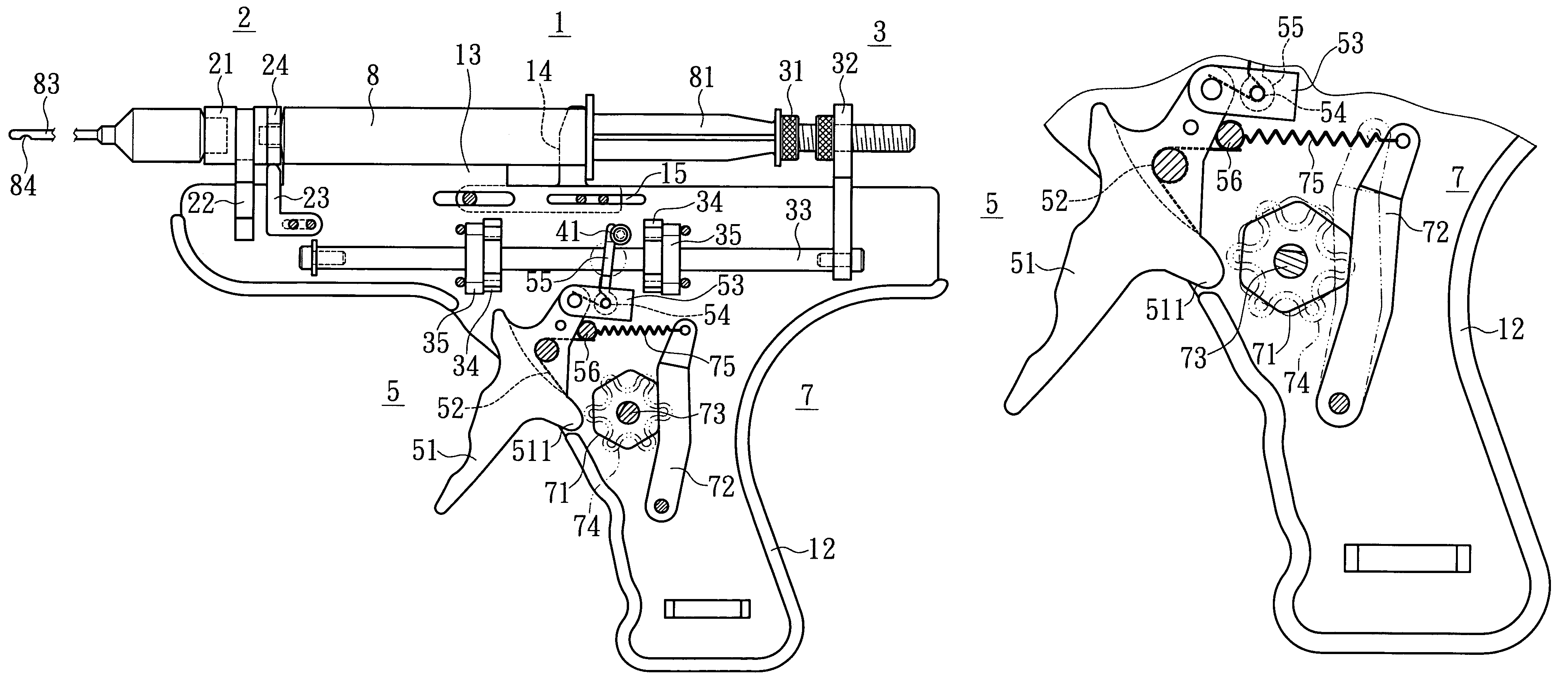 Volume adjustable, micro-injection device