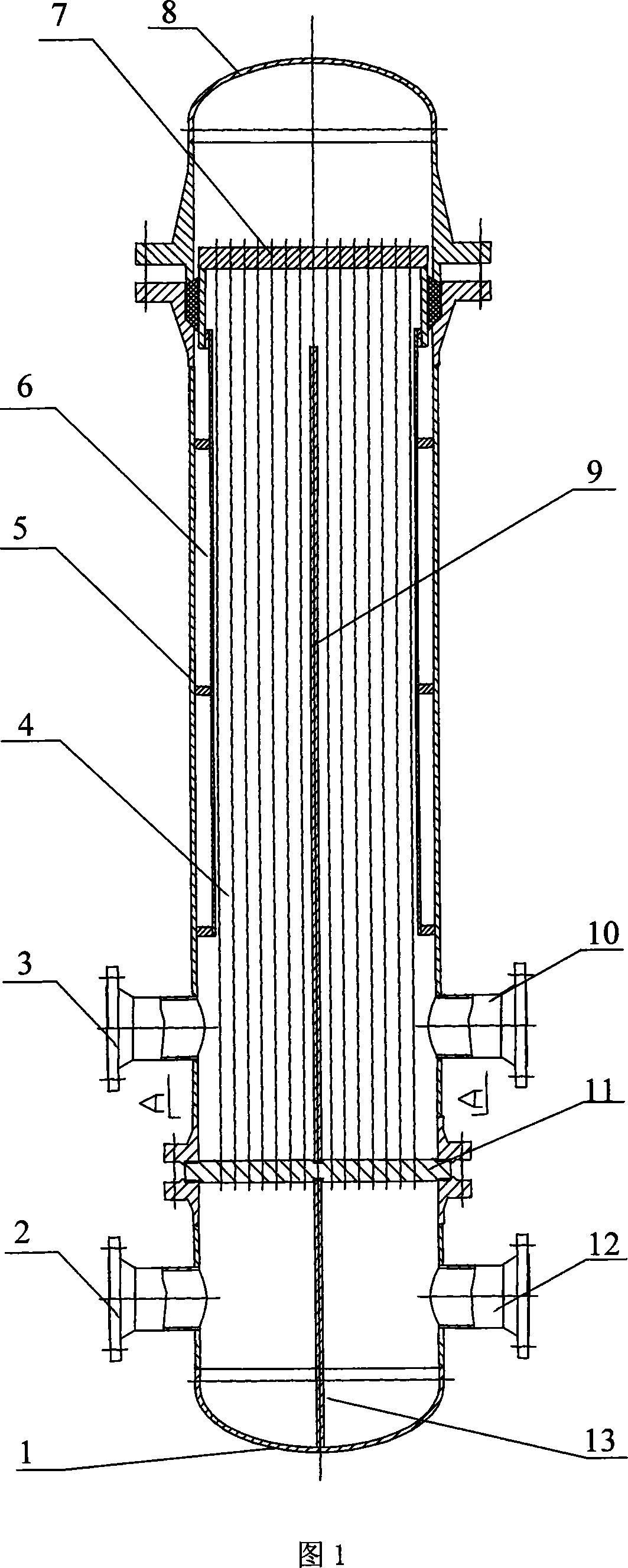 Needle fin tube and plain tube mixedly arranged self-supporting type heat exchanger