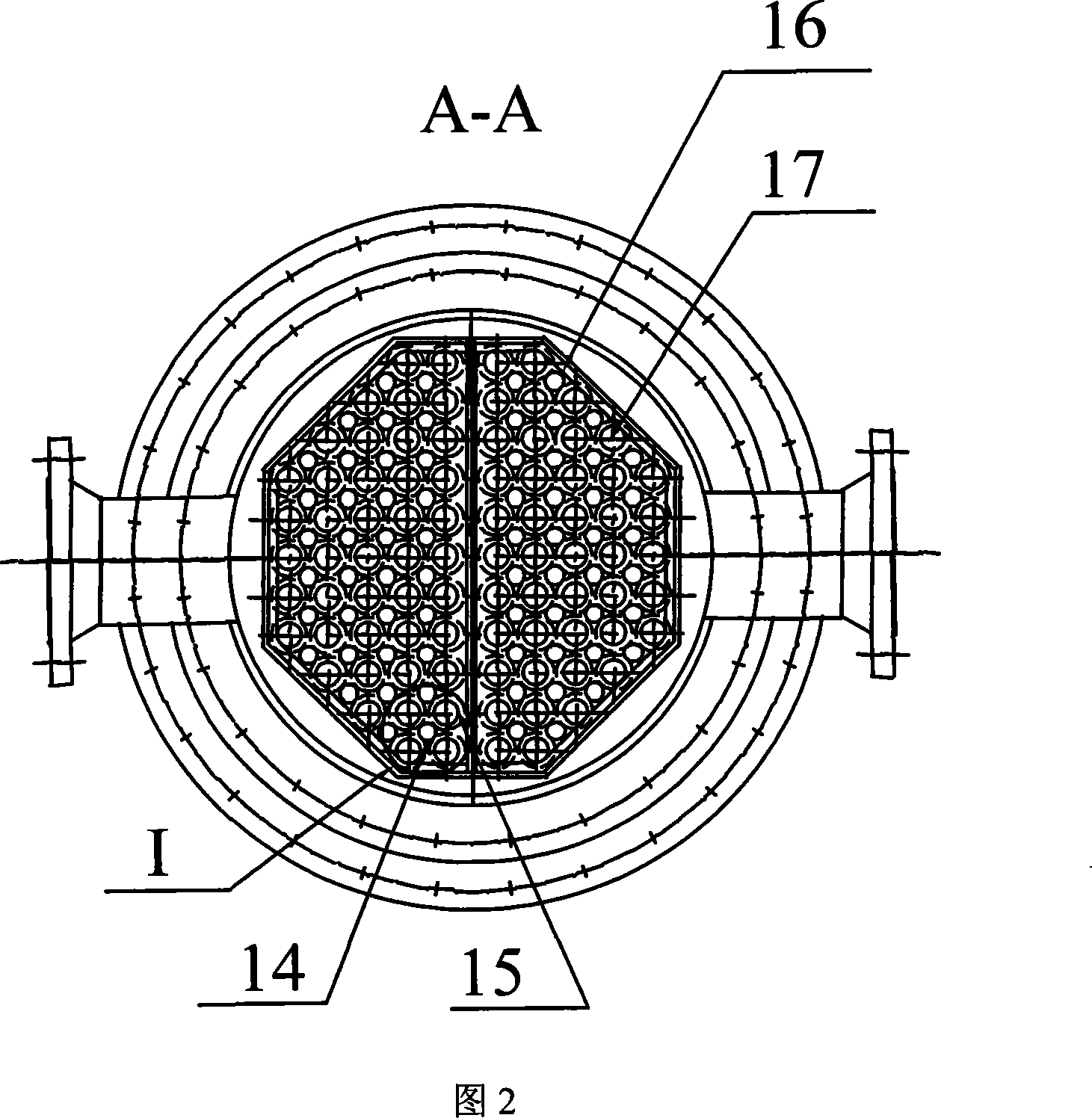 Needle fin tube and plain tube mixedly arranged self-supporting type heat exchanger