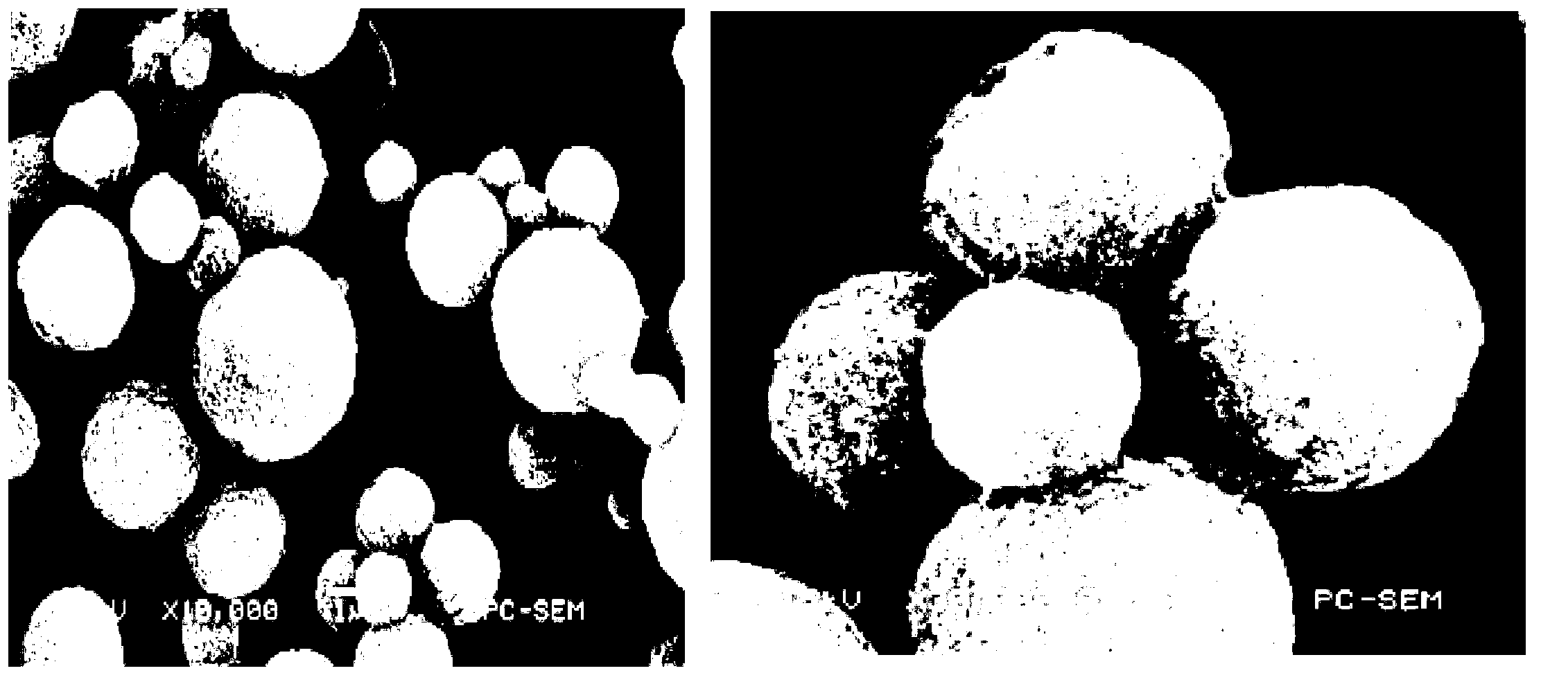 Hollow TiO2 microsphere synthesizing method