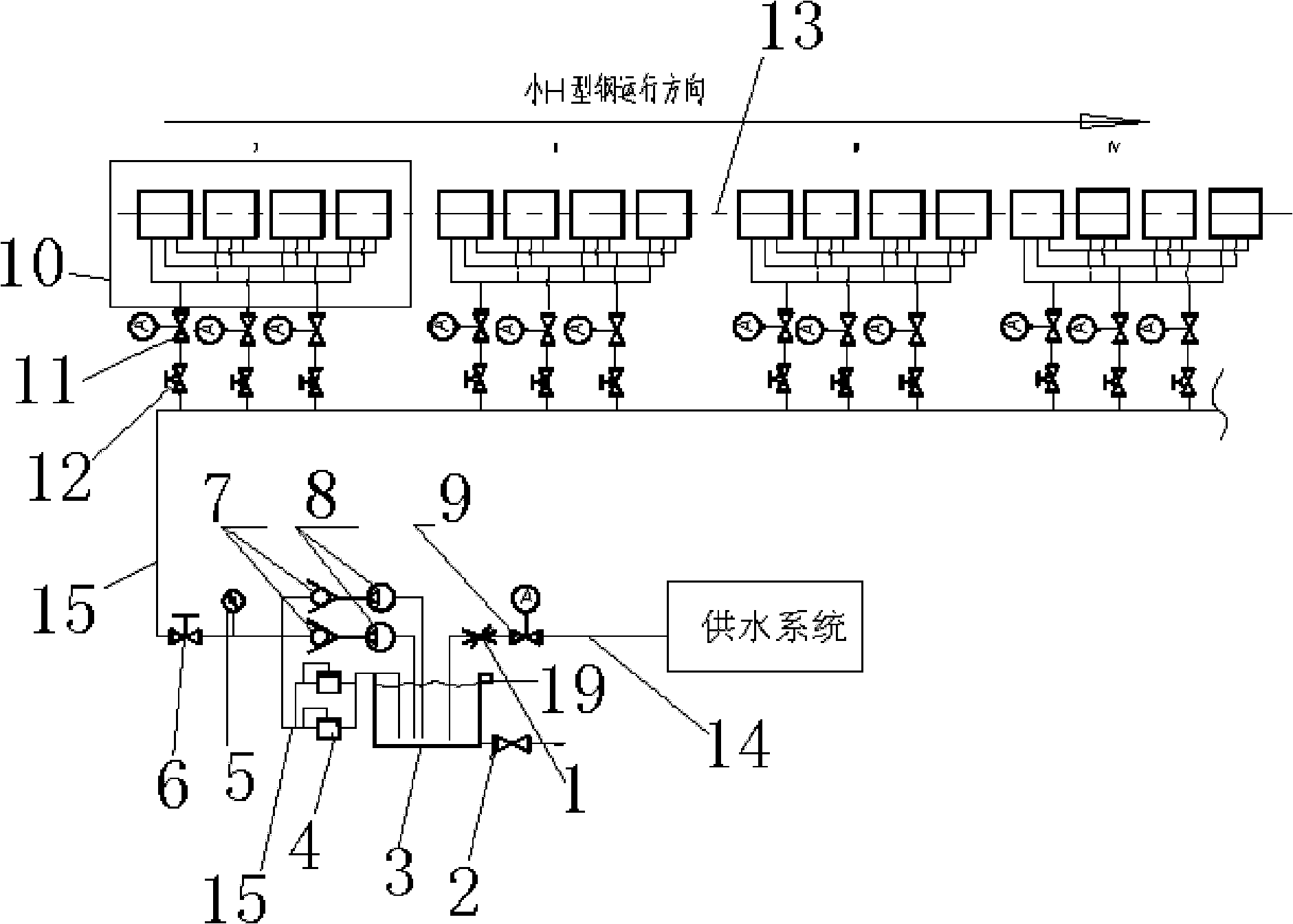 System and process for cooling after H-shaped steel is hot-rolled