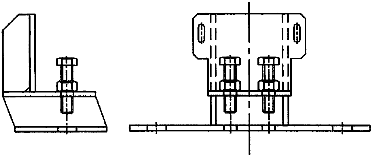 Longitudinally pre-buried and fixed auxiliary support structure for climbing mold rack body