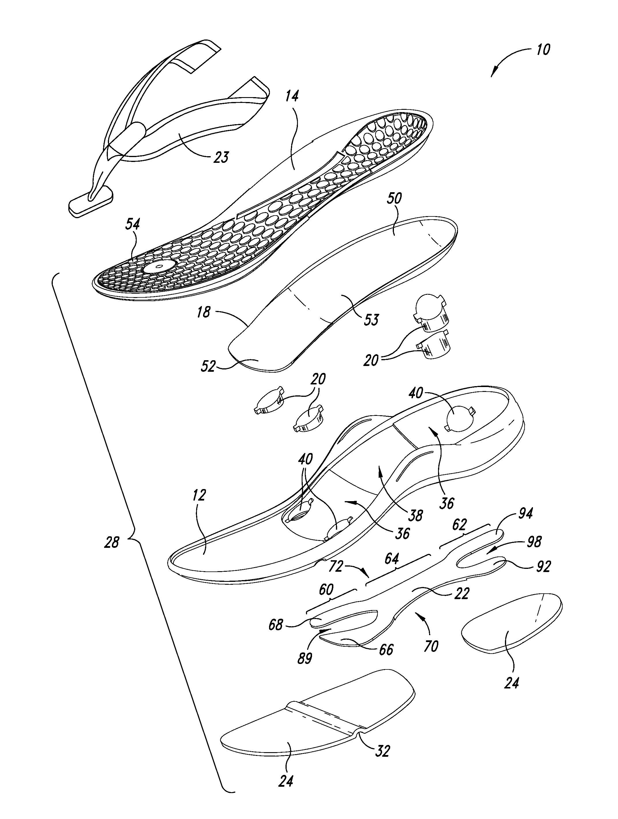 Footwear with orthotic midsole