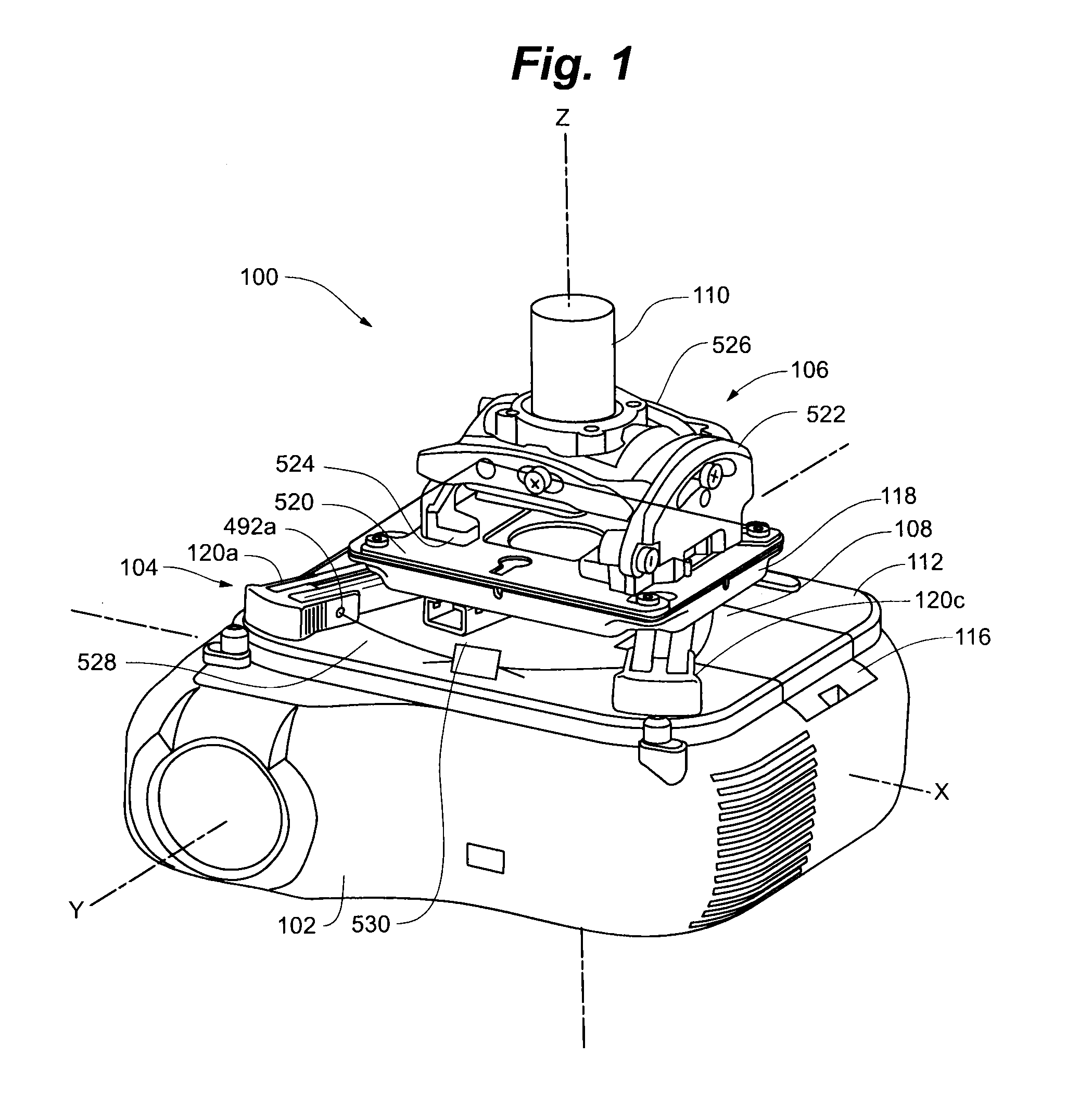 Universal projector interface with sustainable alignment