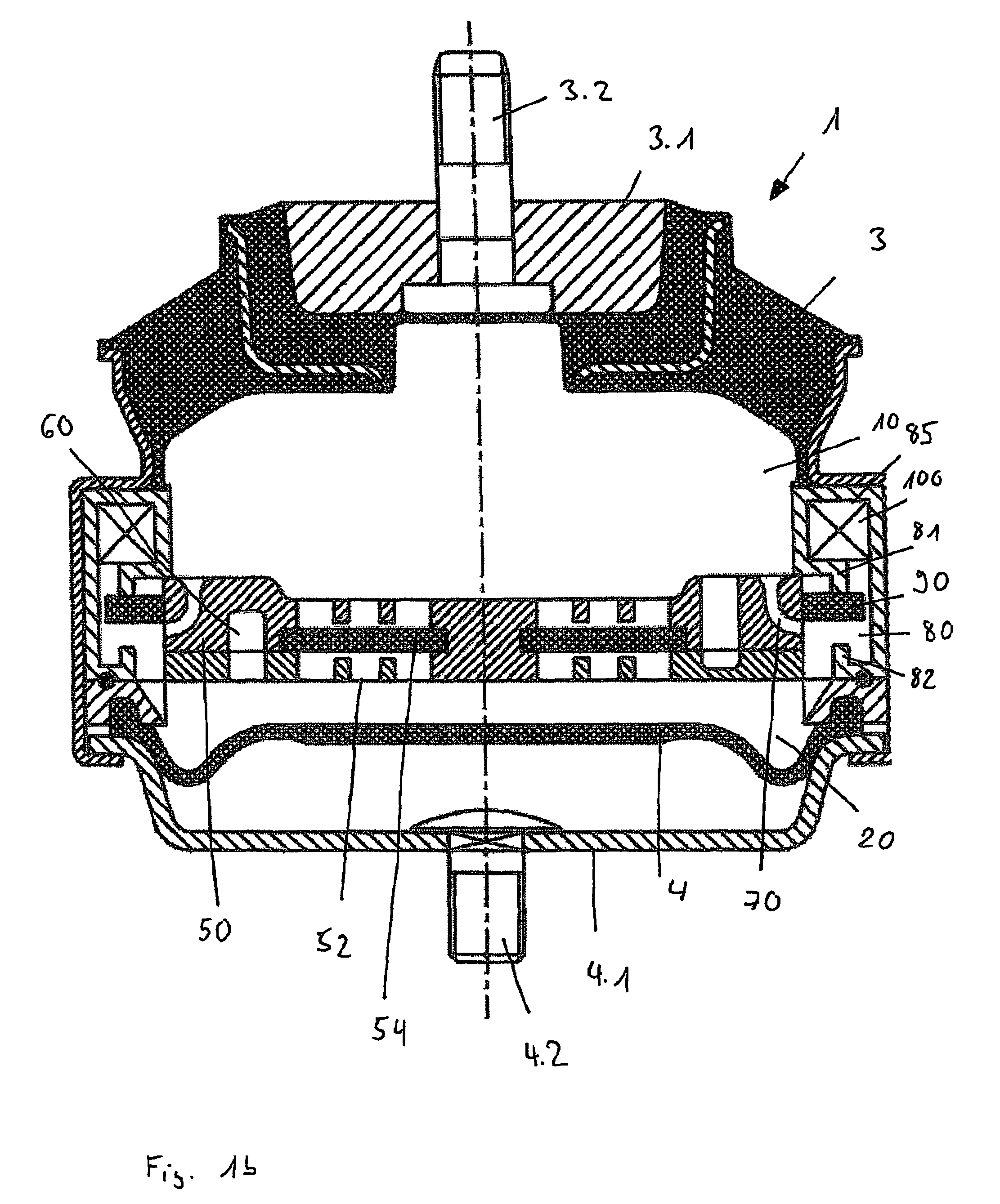 Switchable assembly bearing with hydraulic damping