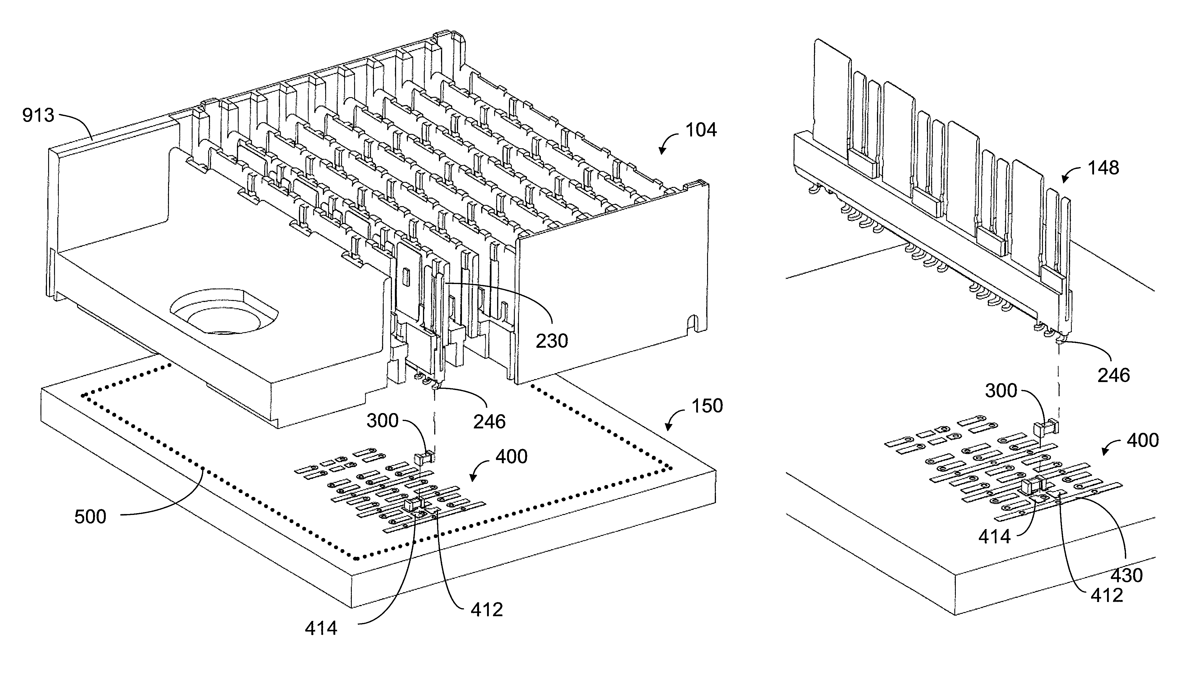 Surface mount footprint in-line capacitance